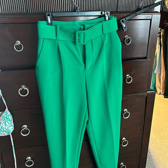 Zara Pants - Zara bloggers Green High-Waist